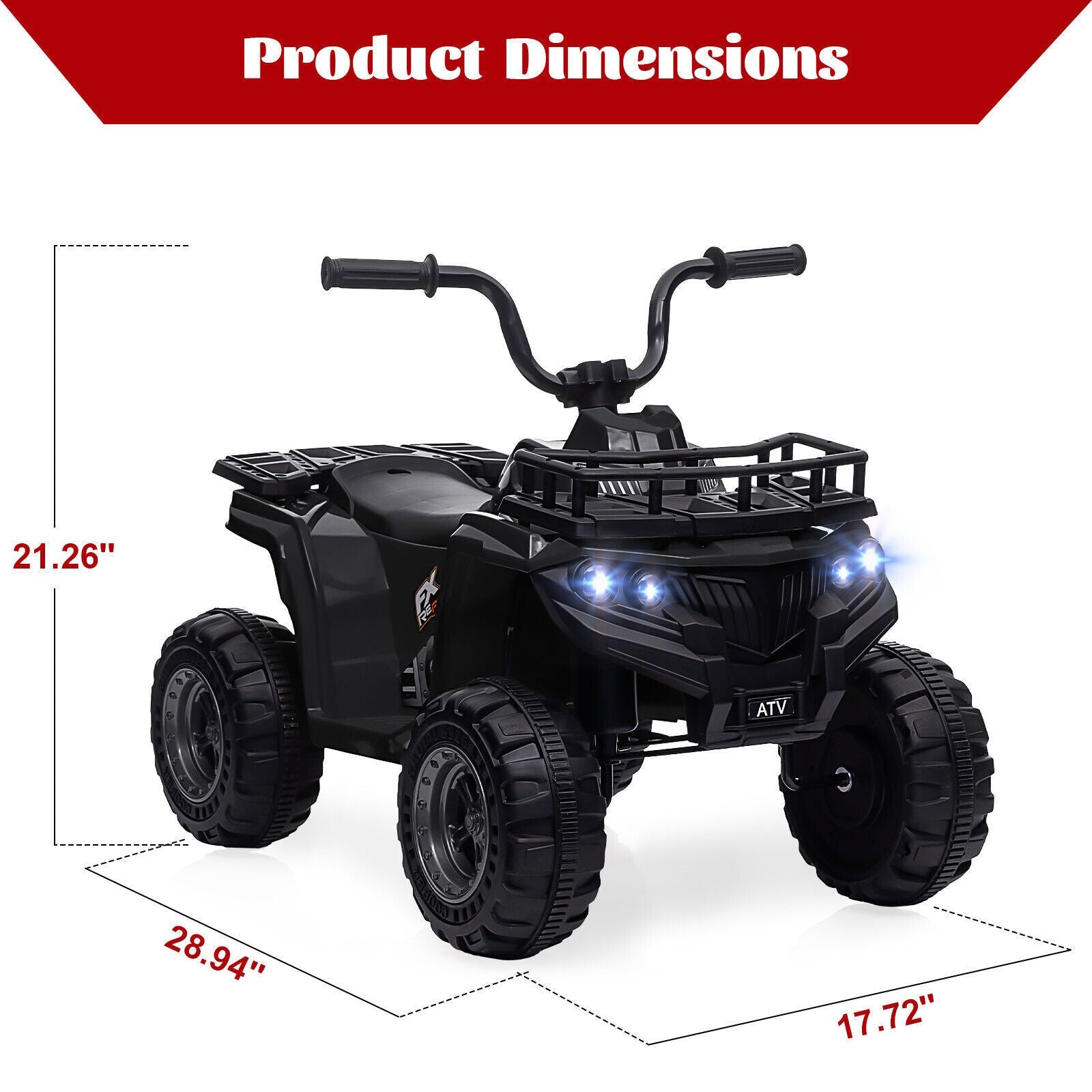 12V Electric Ride-On 4-Wheel ATV Quad for Kids with Power Wheels Trend Times 4