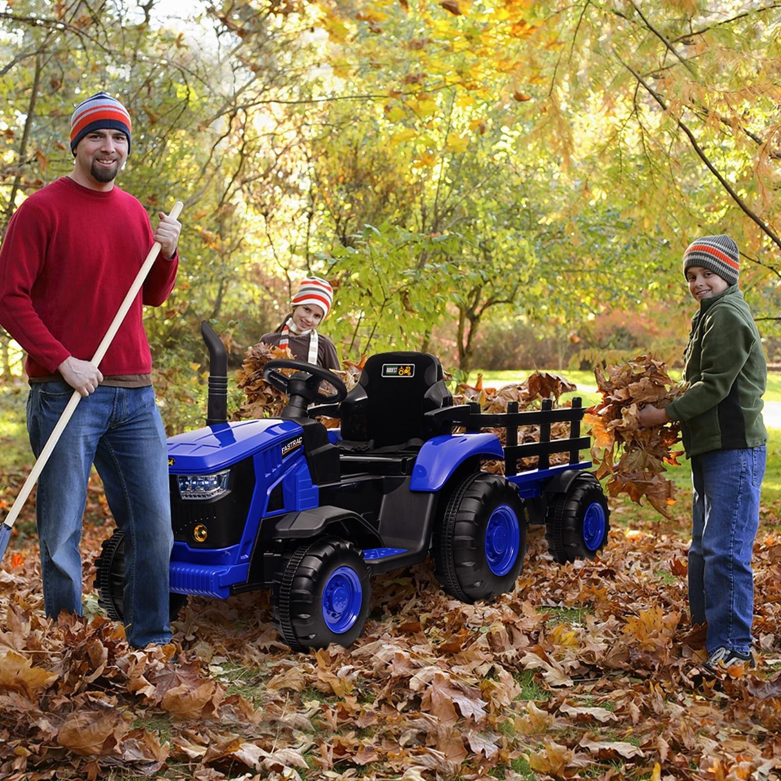 12V Electric Ride-On Tractor for Kids with Remote Control Blue Trend Times 2