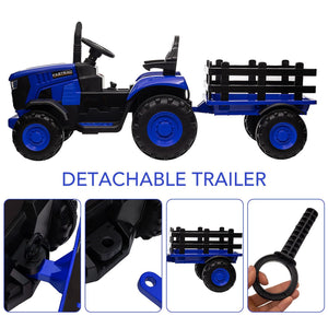 12V Electric Ride-On Tractor for Kids with Remote Control Blue Trend Times 4