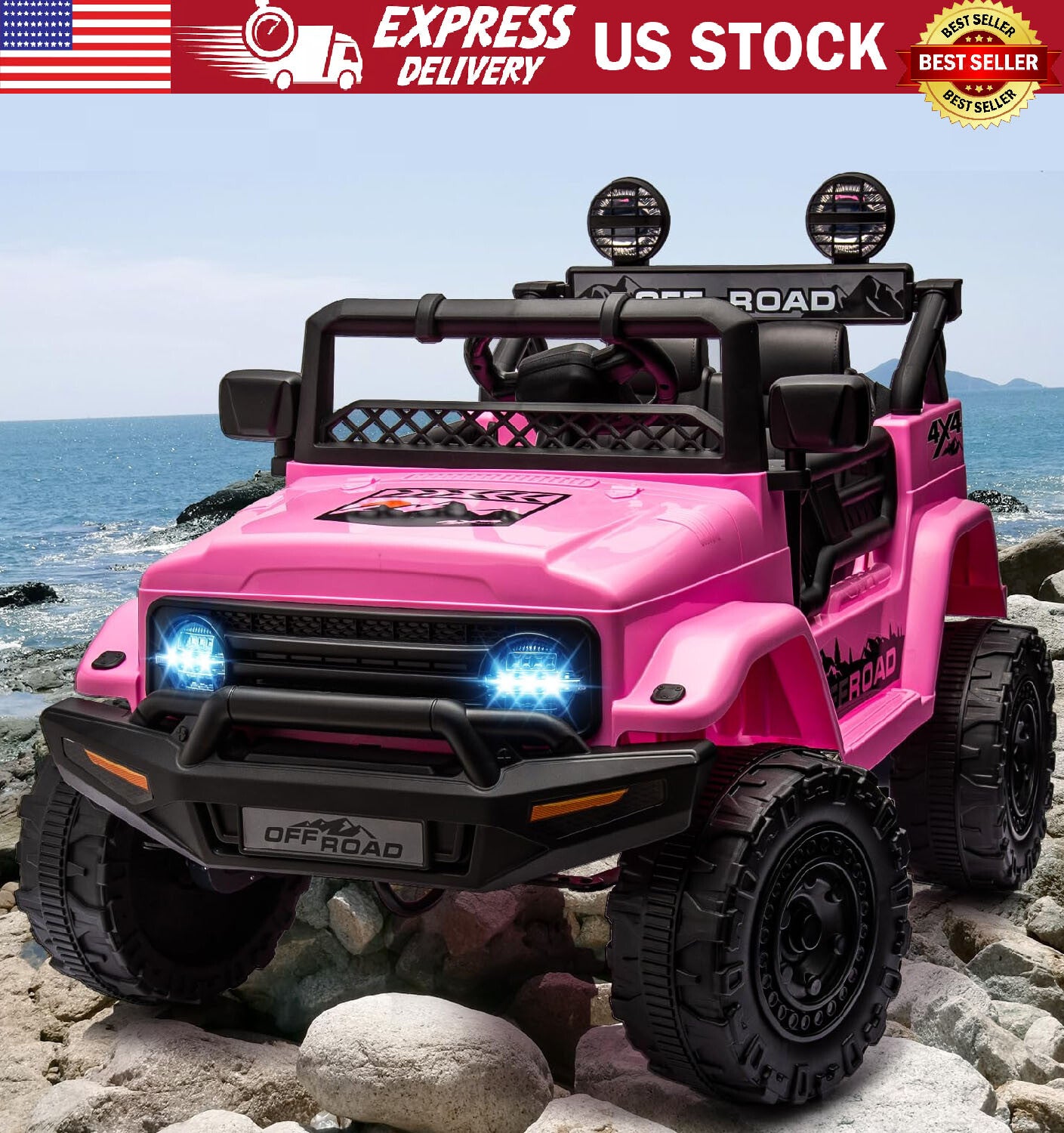 12V Electric Ride-On 4-Wheeler Truck for Kids with 3 Speed Settings Trend Times 0