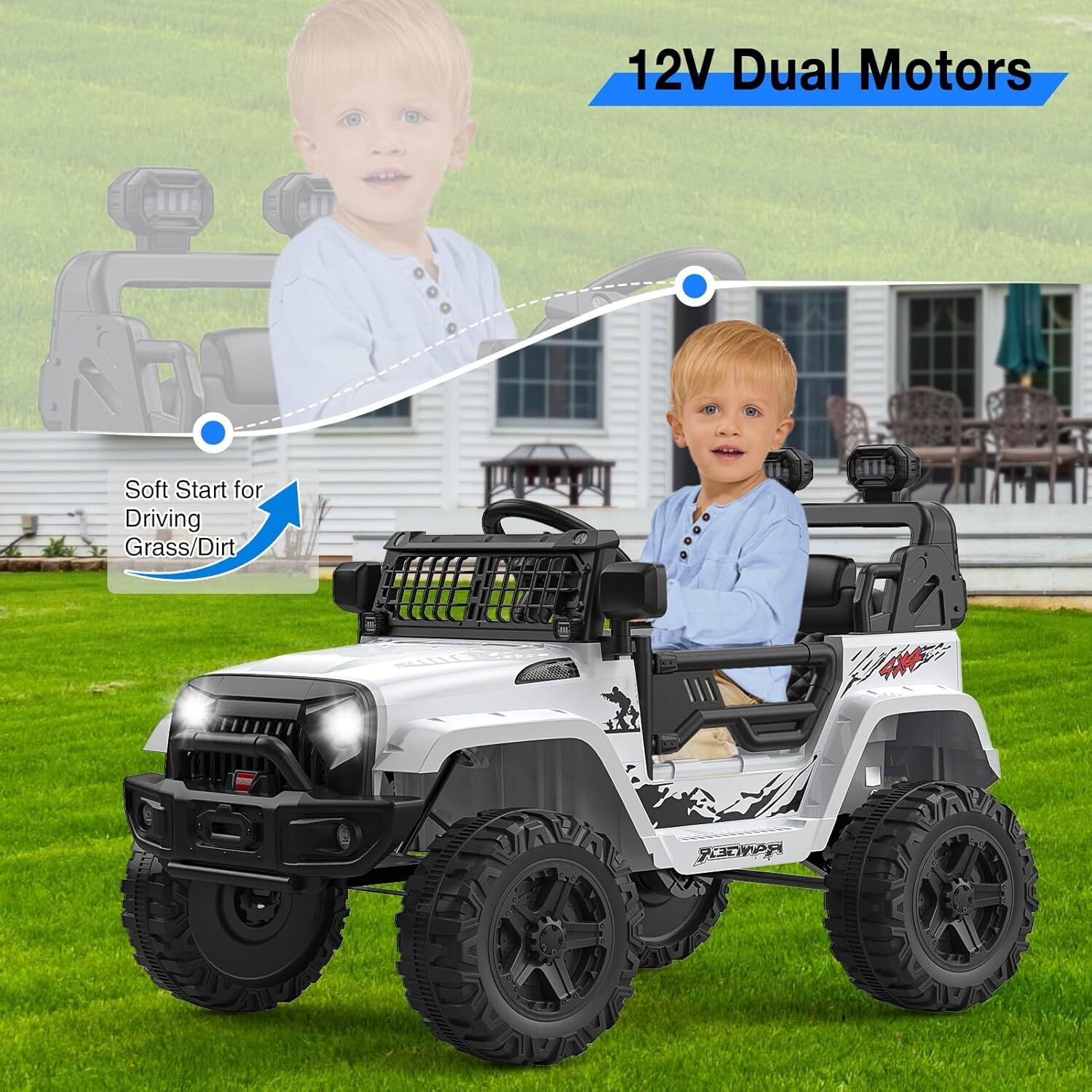 12V Electric Ride-On Truck for Kids with 2 Speeds and Remote Control Trend Times 2