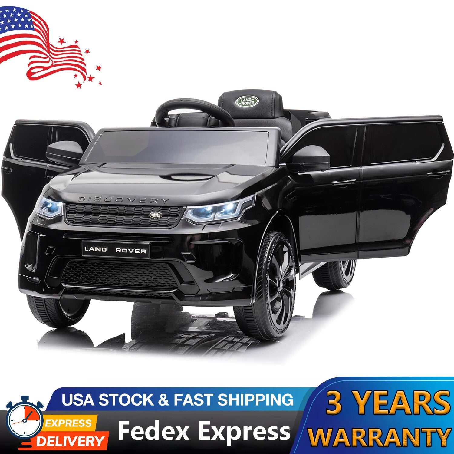12V Battery-Powered Licensed Land Rover Electric Ride-On Truck for Kids Trend Times 15