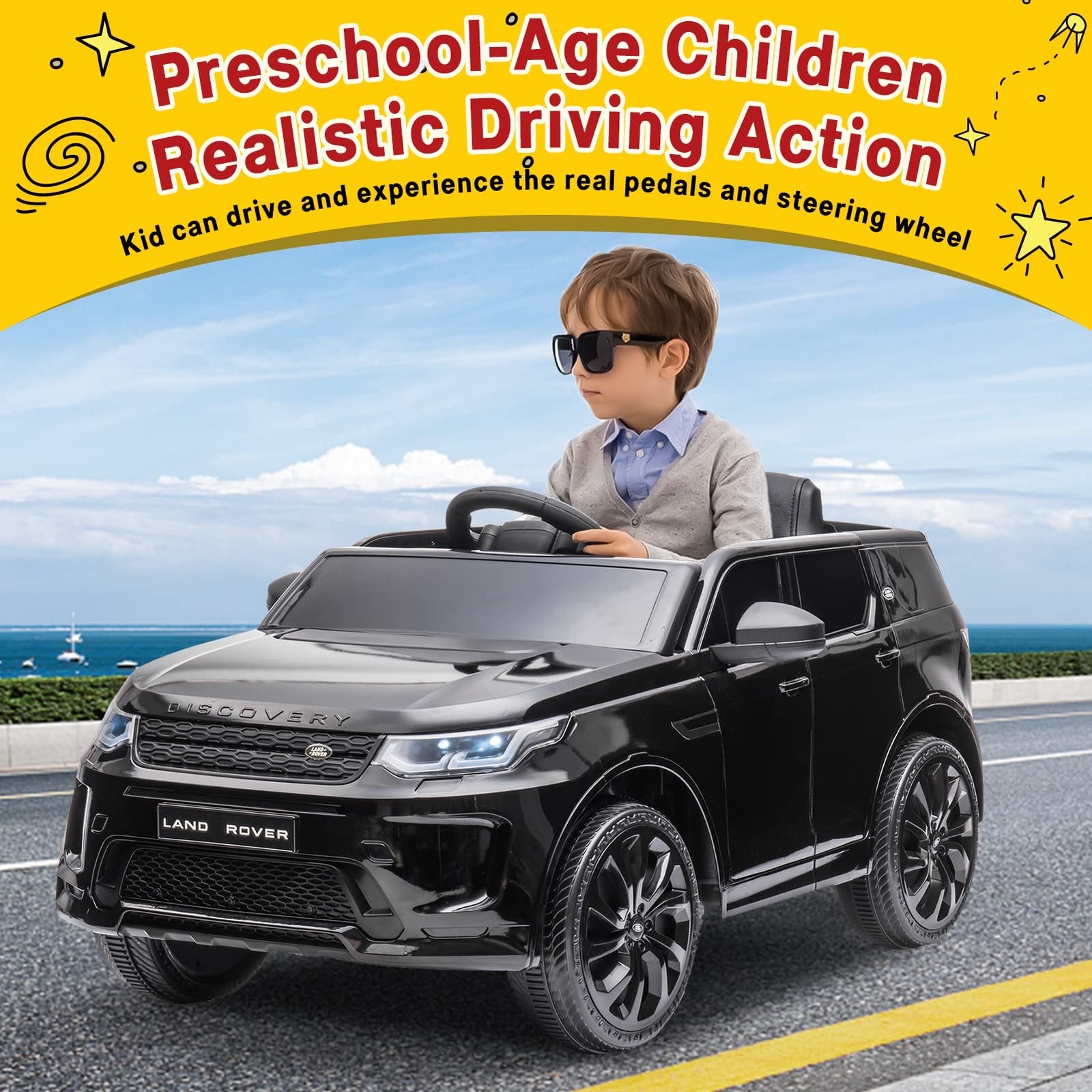 12V Licensed Land Rover Electric Ride-On Truck for Kids with Remote Control Battery-Powered Toy Car Trend Times 17