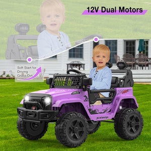 12V Purple Ride-On Truck with Remote Control, 3 Speeds, and Spring Suspension Trend Times 6