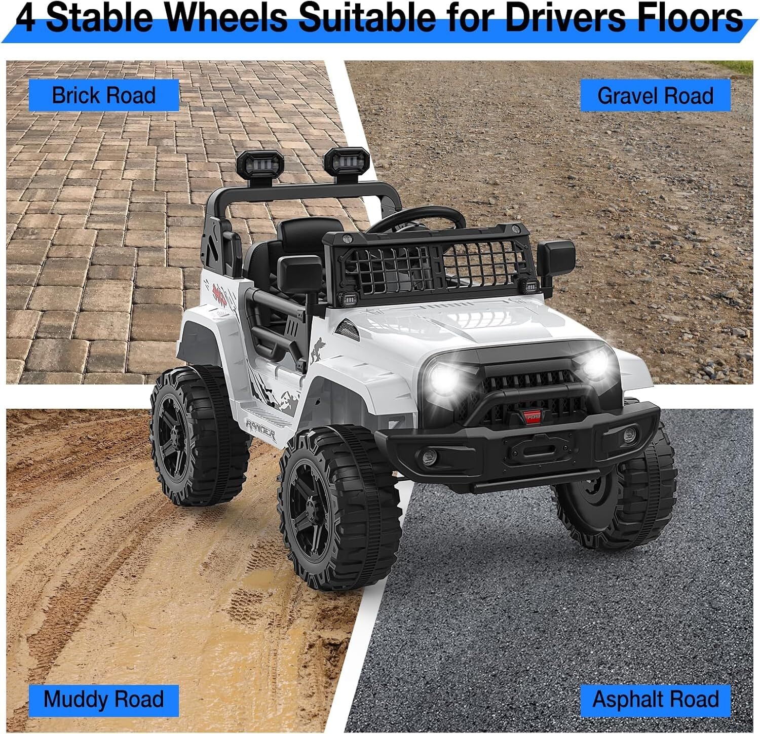 12V Ride-On Truck with Remote Control, 3 Speeds, Spring Suspension, and Music Trend Times 2