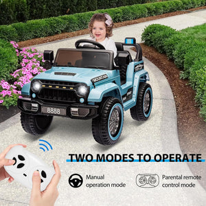 12V Battery-Powered Ride-On Car for Kids with Remote Control and 3 Speed Settings Blue Trend Times 3