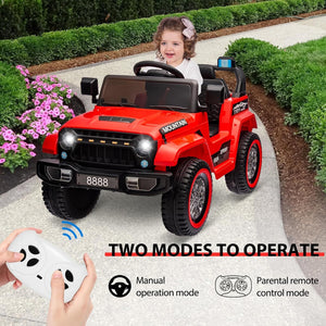 12V Red Battery-Powered Ride-On Car for Kids with Remote Control and 3 Speed Settings Trend Times 4