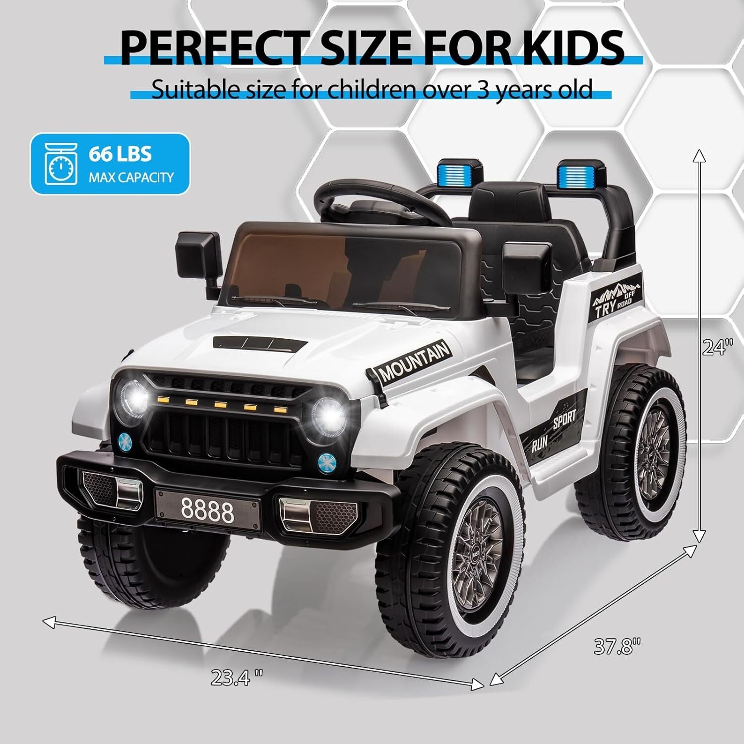 12V Battery-Powered Ride-On Car for Kids with Remote Control, 3 Speeds, and Music Trend Times 1