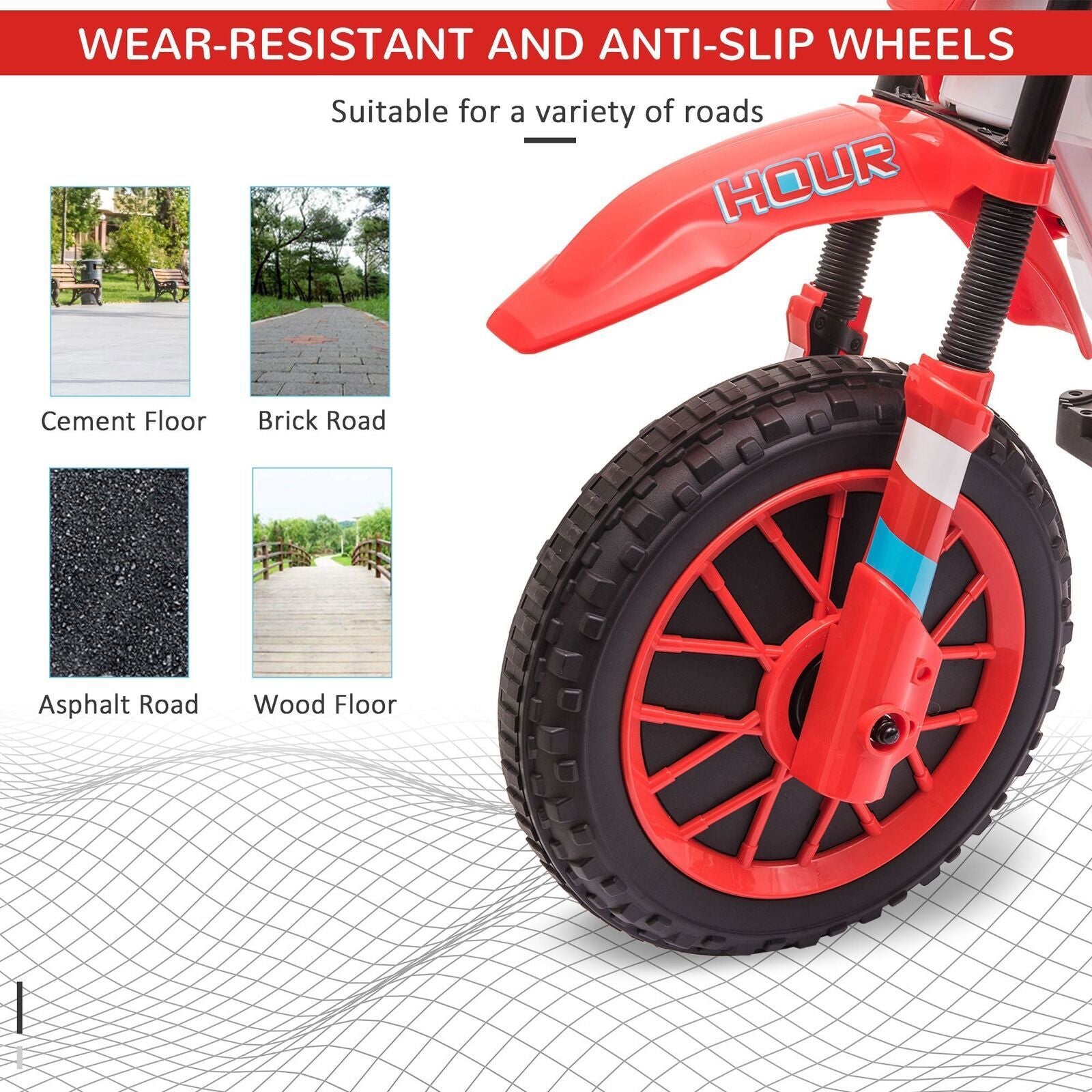 12V Electric Ride-On Dirt Bike Motorcycle Toy with Training Wheels for Off-Road Use Trend Times 7