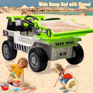 12V 4-Wheel Electric Ride-On Dump Truck with Battery-Powered Dump Bed Toy Car Trend Times 14
