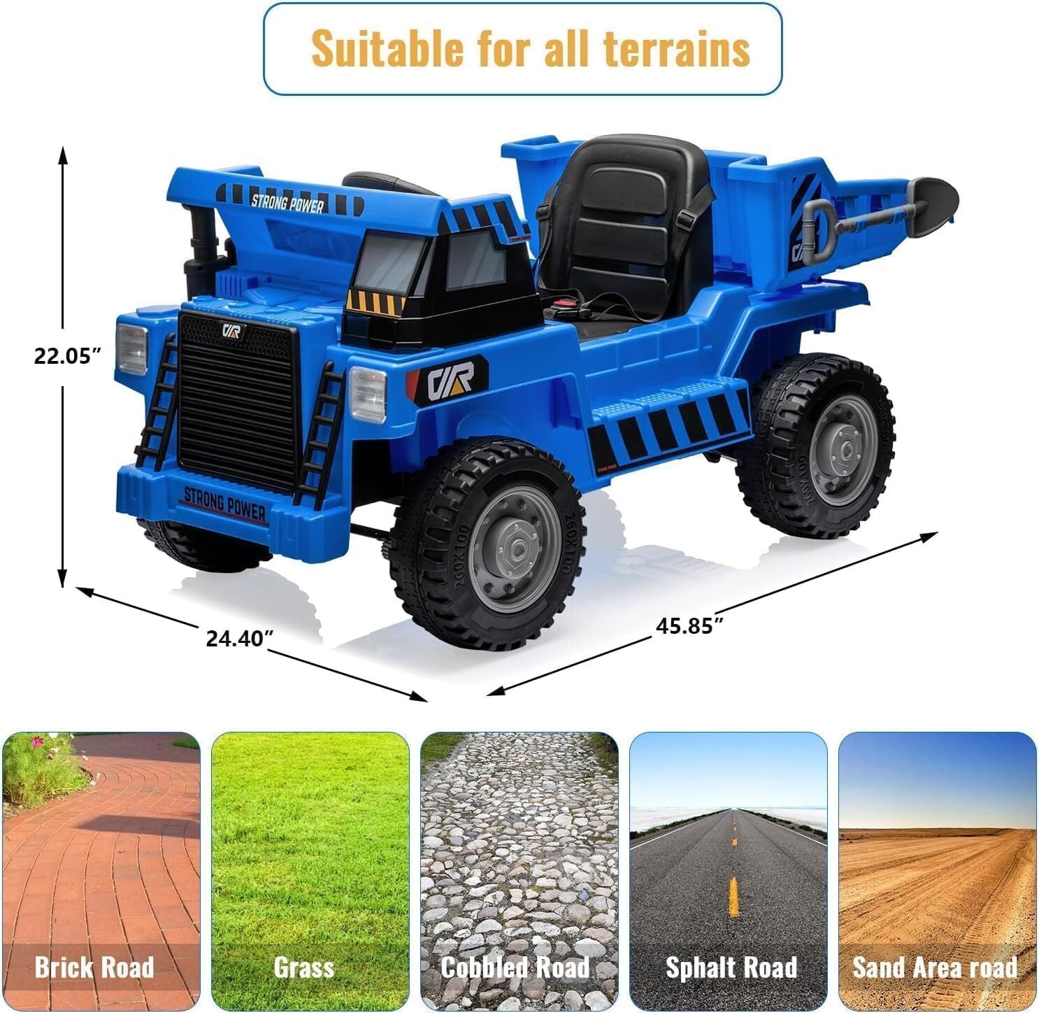 12V 4-Wheel Electric Ride-On Dump Truck with Battery-Powered Dump Bed Toy Car Trend Times 3