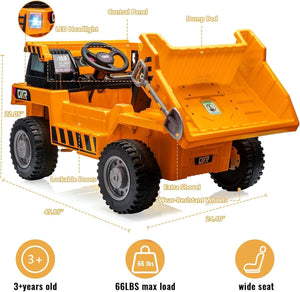 12V 4-Wheel Electric Ride-On Dump Truck with Battery-Powered Dump Bed Toy Car Trend Times 8