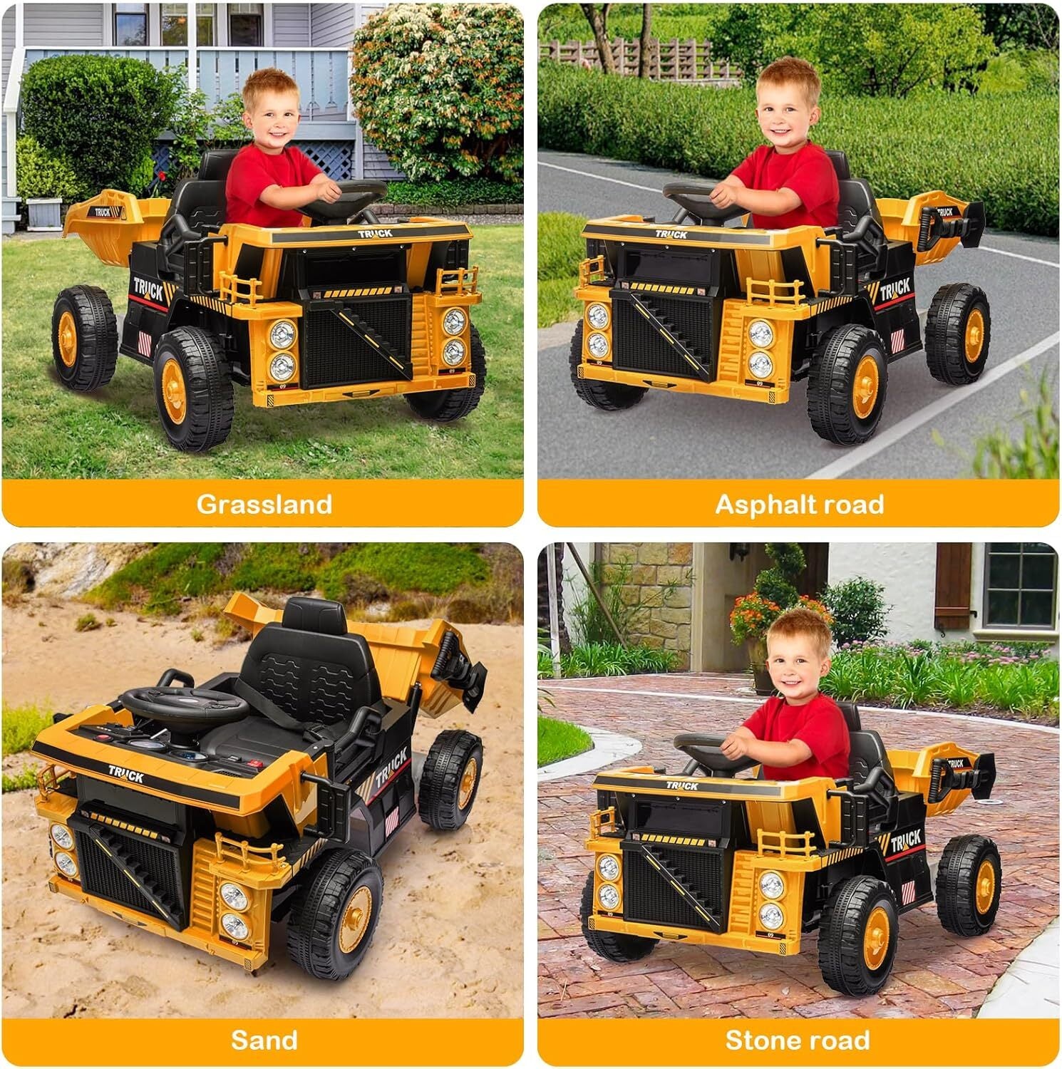 12V Electric Ride-On Dump Truck and Car Toy with Remote Control and Functional Dump Bed Trend Times 16