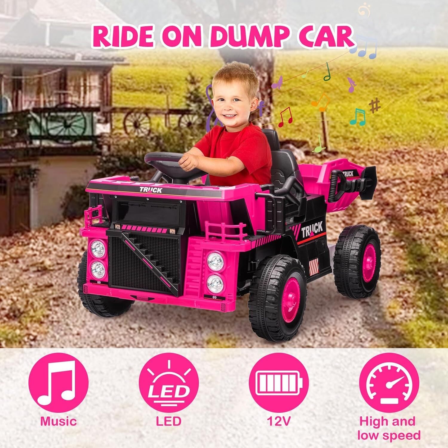 12V Electric Ride-On Dump Truck and Car Toy with Remote Control and Functional Dump Bed Trend Times 21