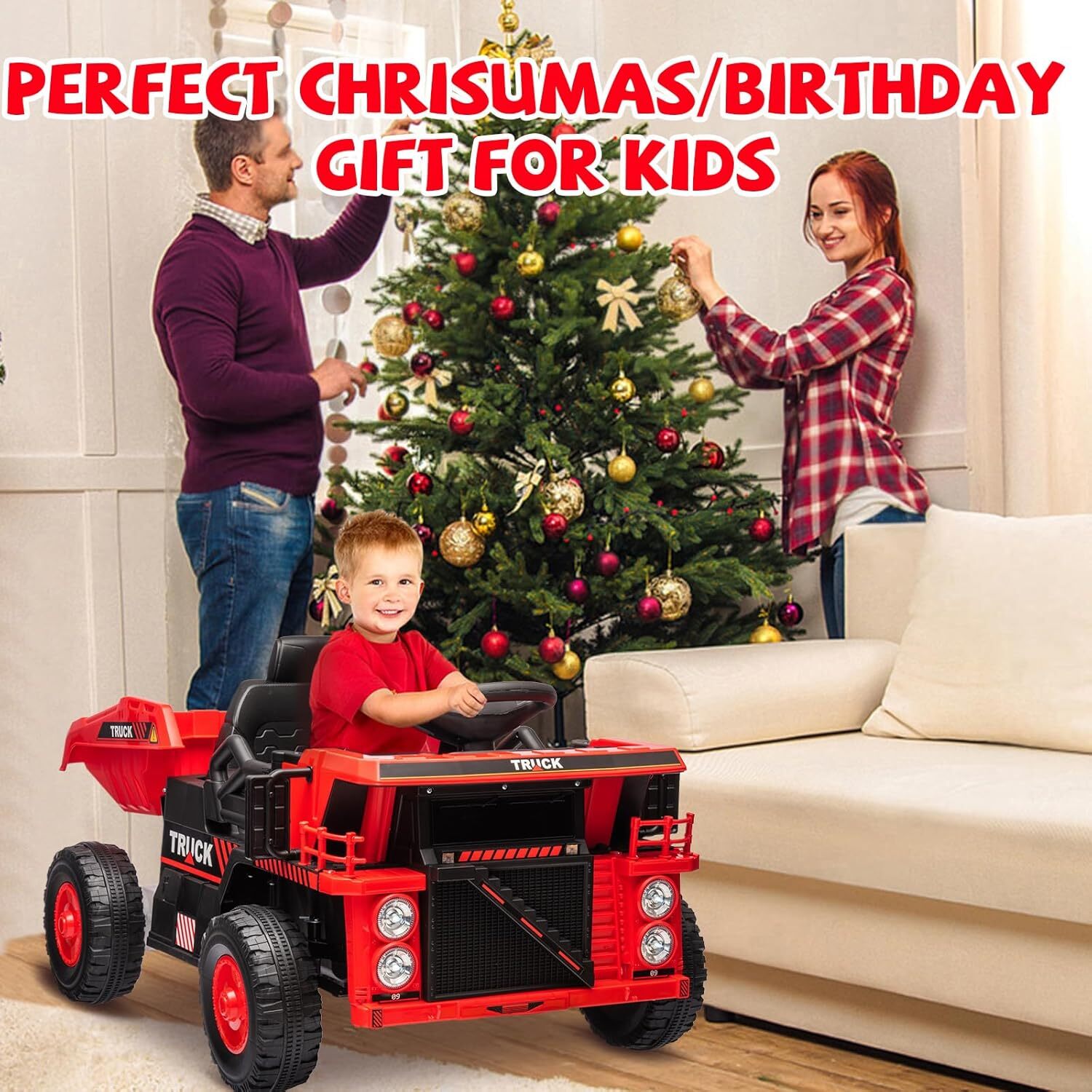 12V Electric Ride-On Dump Truck and Car Toy with Remote Control and Functional Dump Bed Trend Times 6