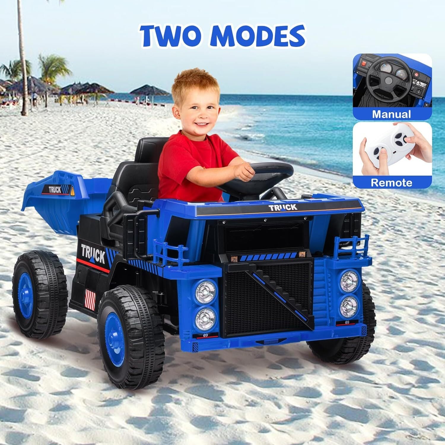 12V Electric Ride-On Dump Truck and Car Toy with Remote Control and Functional Dump Bed Trend Times 8