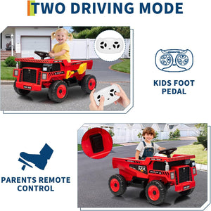 12V Ride-On Dump Truck with Remote Control, Auto Dump Bed, Shovel, and Music for Kids Ages 3-8 Trend Times 11