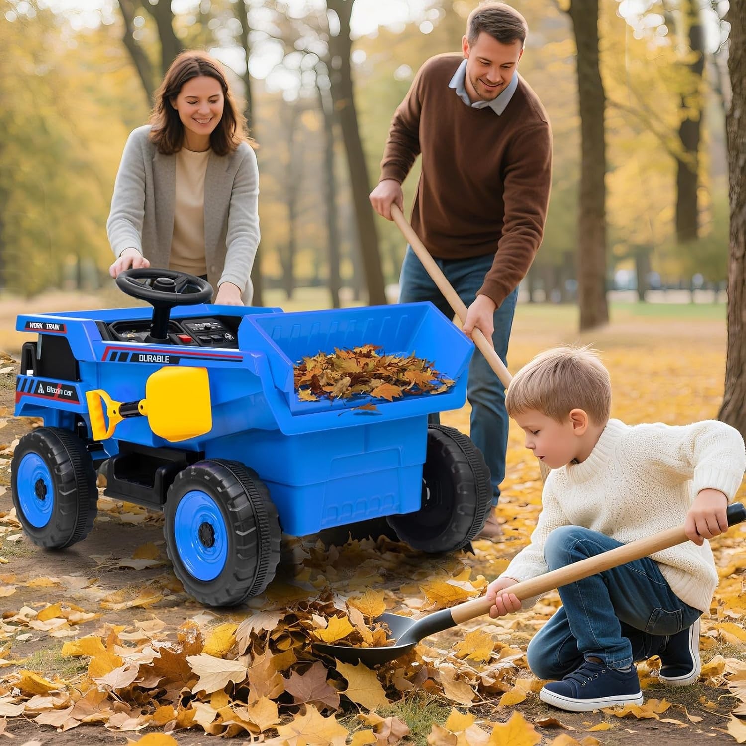 12V Ride-On Dump Truck with Remote Control, Auto Dump Bed, Shovel, and Music for Kids Ages 3-8 Trend Times 22