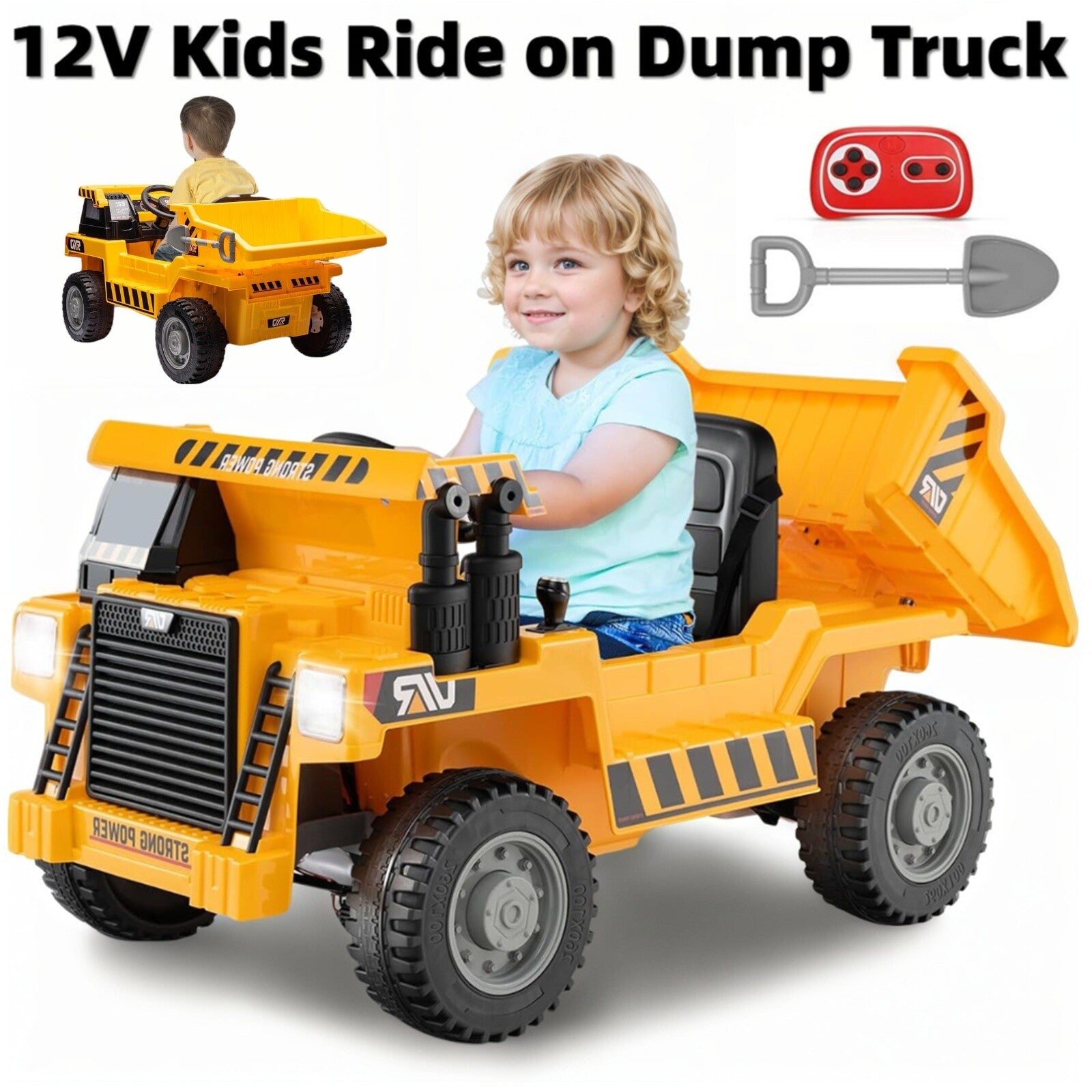 12V Ride-On Electric Dump Truck with Remote Control and Shovel for Kids Trend Times 0