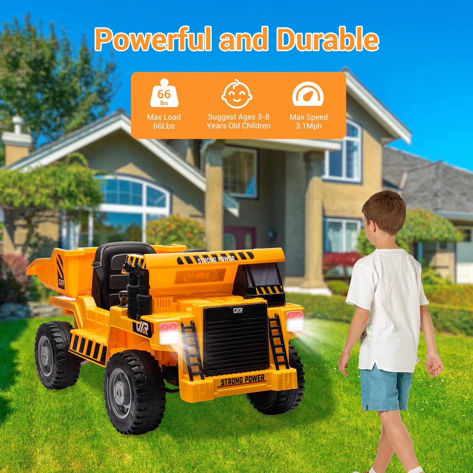 12V Ride-On Electric Dump Truck with Remote Control and Shovel for Kids Trend Times 10