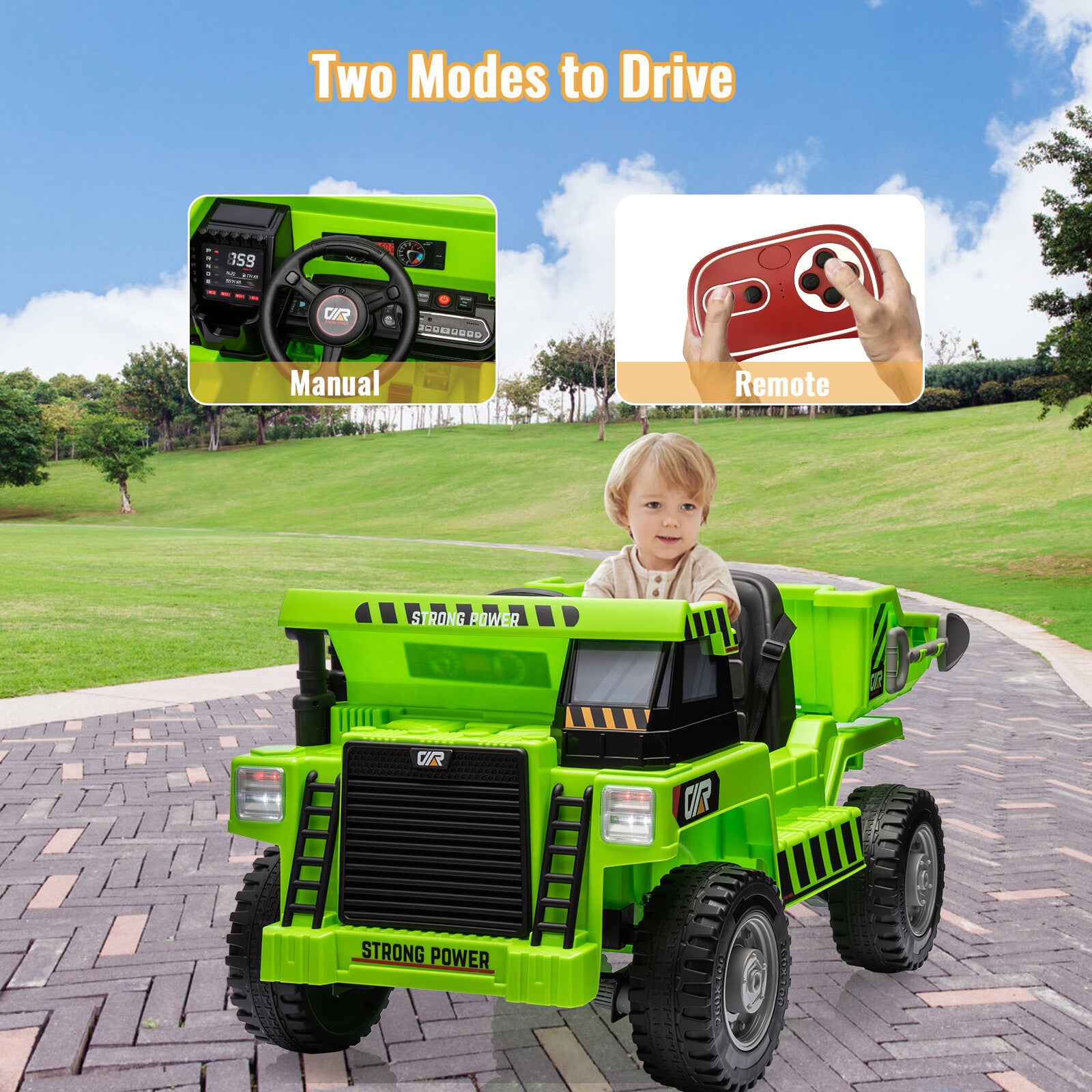 12V Ride-On Electric Dump Truck with Remote Control, Dump Bed, and Extra Shovel Trend Times 14