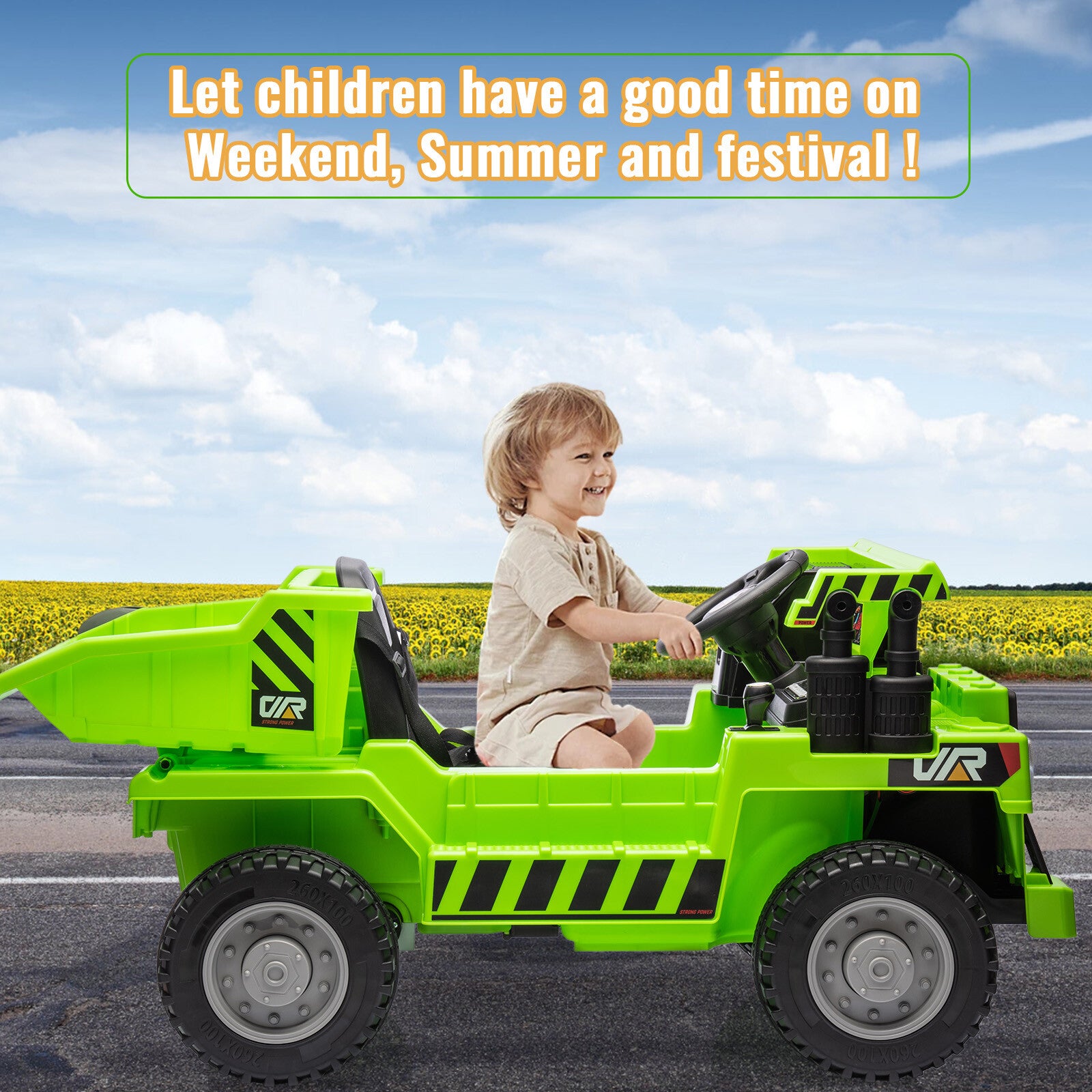 12V Ride-On Electric Dump Truck with Remote Control, Dump Bed, and Extra Shovel Trend Times 15