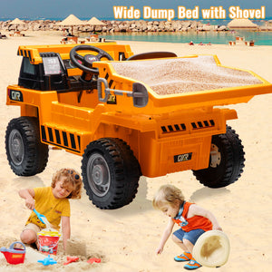 12V Ride-On Electric Dump Truck with Remote Control, Dump Bed, and Extra Shovel Trend Times 18