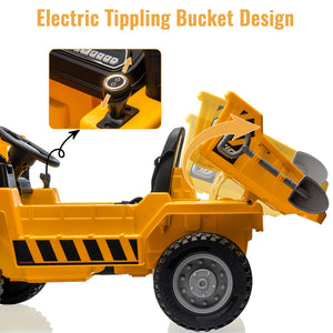 12V Ride-On Electric Dump Truck with Remote Control, Dump Bed, and Extra Shovel Trend Times 3