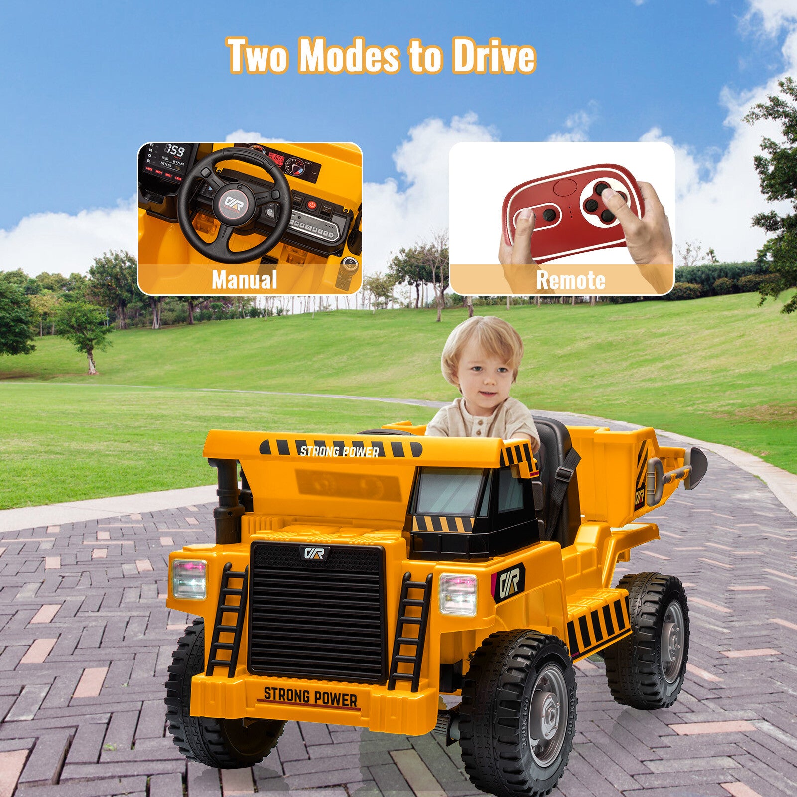 12V Ride-On Electric Dump Truck with Remote Control, Dump Bed, and Extra Shovel Trend Times 5