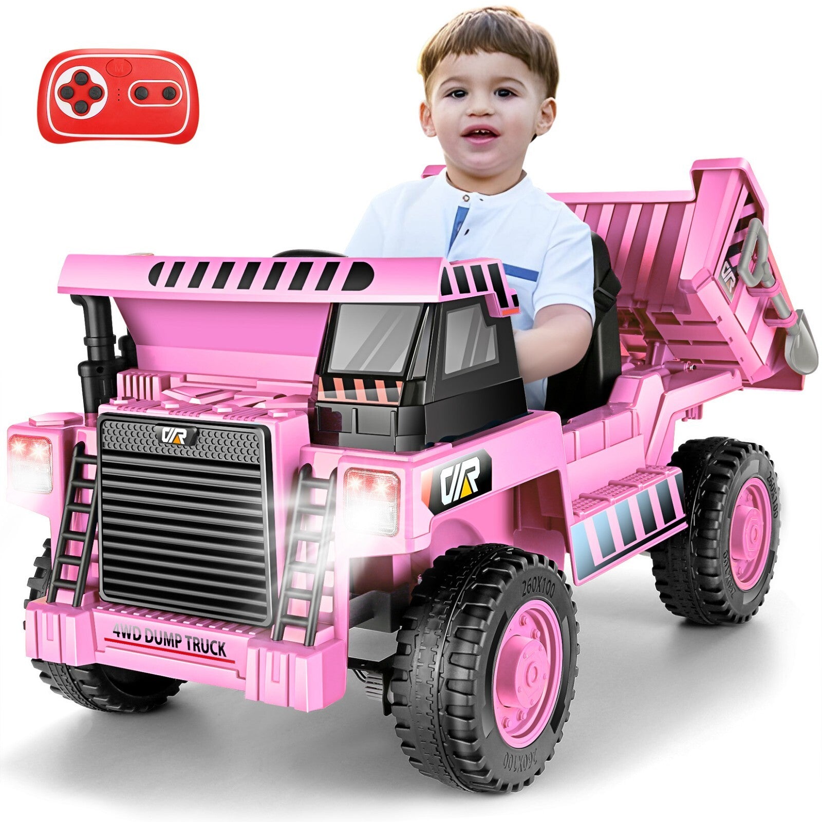 12V Electric Ride-On Dump Truck with Remote Control and Music for Kids Trend Times 3