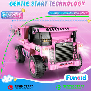 12V Electric Ride-On Dump Truck with Remote Control and Music for Kids Trend Times 8