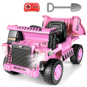 12V Electric Ride-On Dump Truck with Remote Control and Music for Kids Trend Times 3