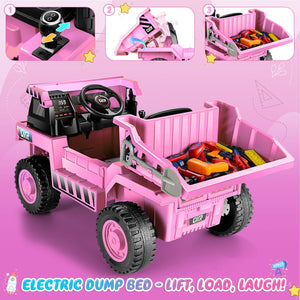 12V Electric Ride-On Dump Truck with Remote Control and Music for Kids Trend Times 5