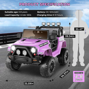 12V Electric Ride-On Power Wheel Truck Car for Kids 3-8 Years, 2-Seater Toy Vehicle Trend Times 14