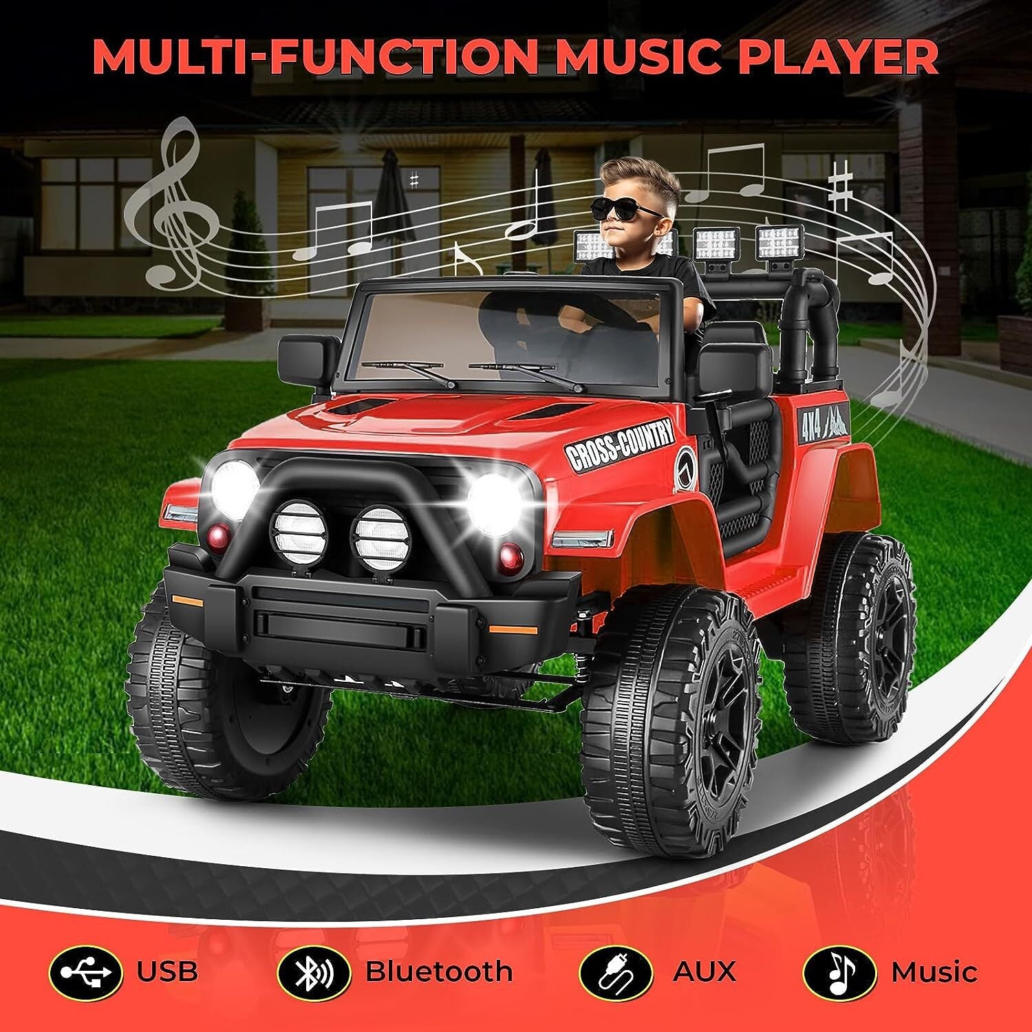 12V Electric Ride-On Power Wheel Truck Car for Kids 3-8 Years, 2-Seater Toy Vehicle Trend Times 18