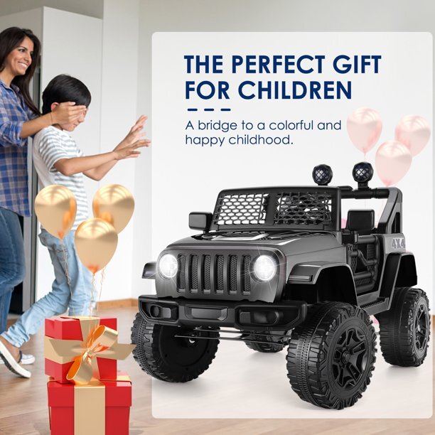 12V Electric Ride-On Power Wheel Truck Car for Kids 3-8 Years, 2-Seater Toy Vehicle Trend Times 8