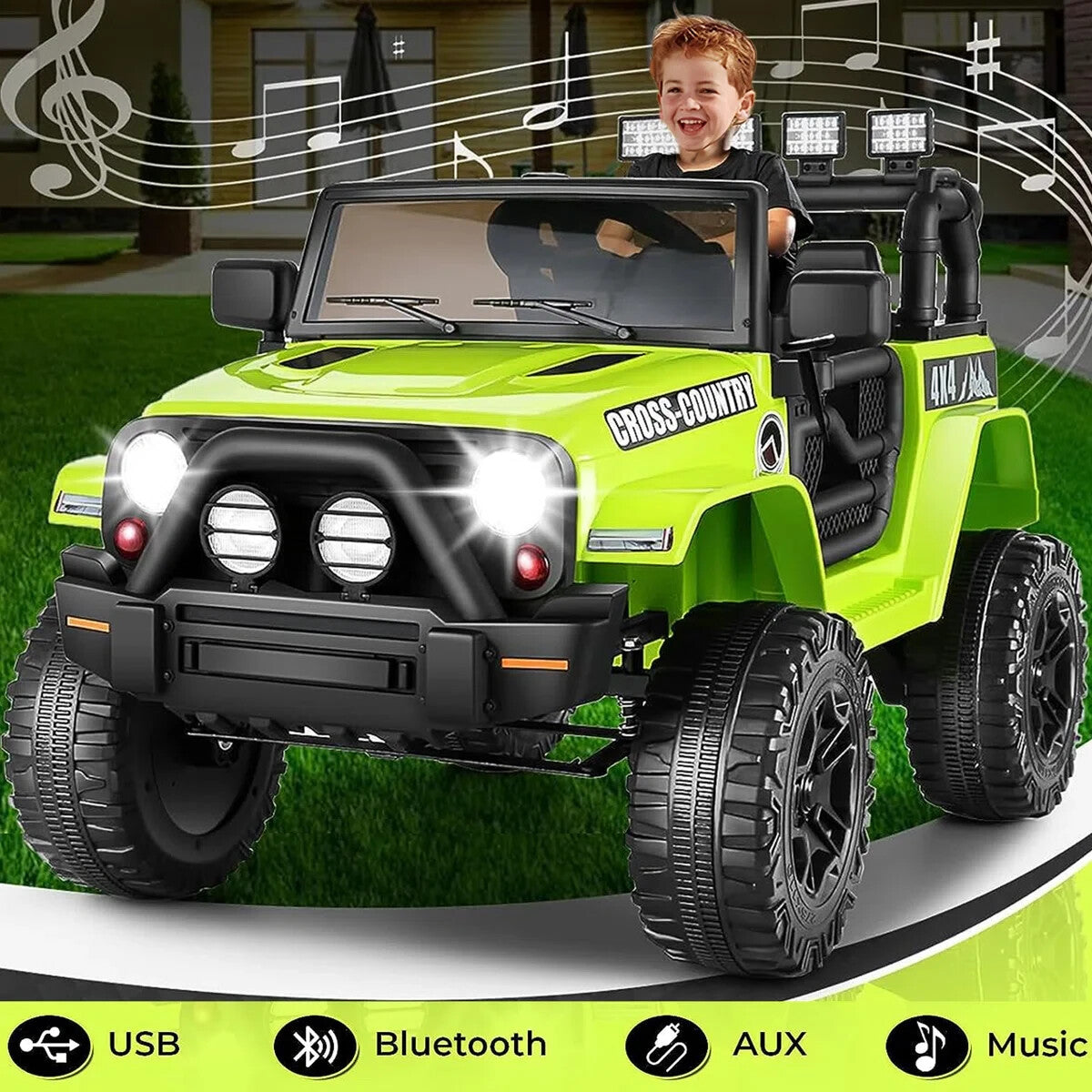 12V Electric Ride-On Car for Kids with Remote Control, Bluetooth, and LED Lights Trend Times 0