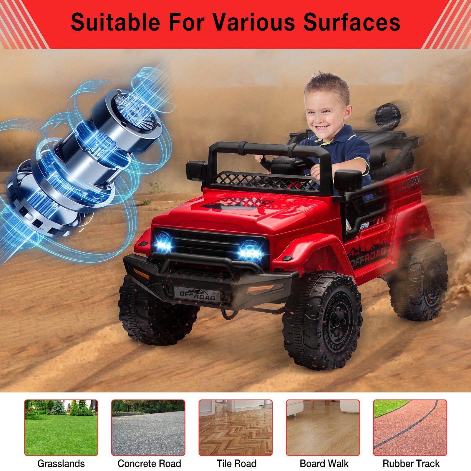 12V Ride-On Electric Car for Kids with Remote Control, LED Lights, and 3 Speed Settings Trend Times 19