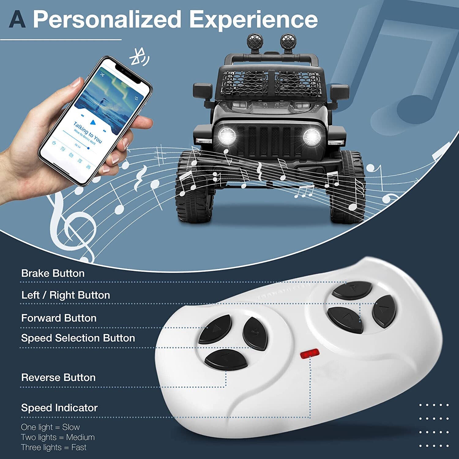 12V Electric Ride-On Jeep Power Wheel Truck Toy Car for Children with Remote Control Trend Times 29