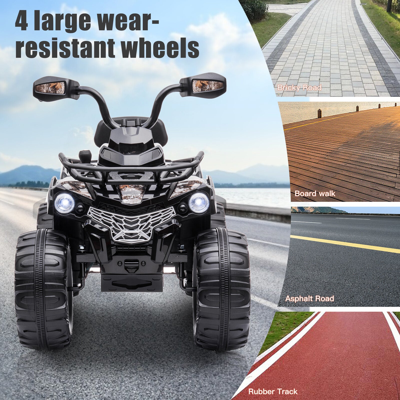 12V Electric Ride-On 4-Wheel ATV Truck Toy Car for Kids Ages 3-8 Trend Times 3