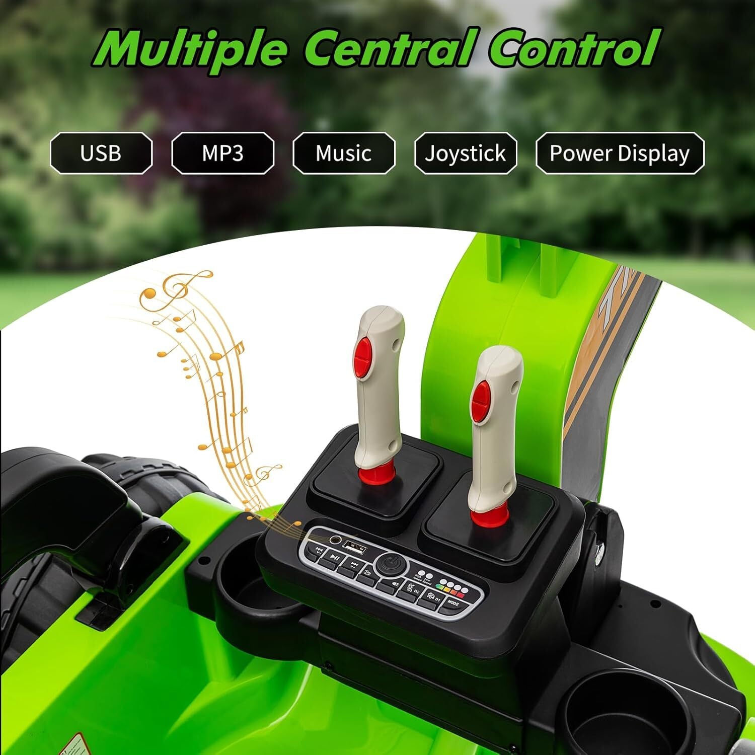 12V Electric Ride-On Excavator Toy Vehicle with Motorized Arm for Kids Trend Times 3