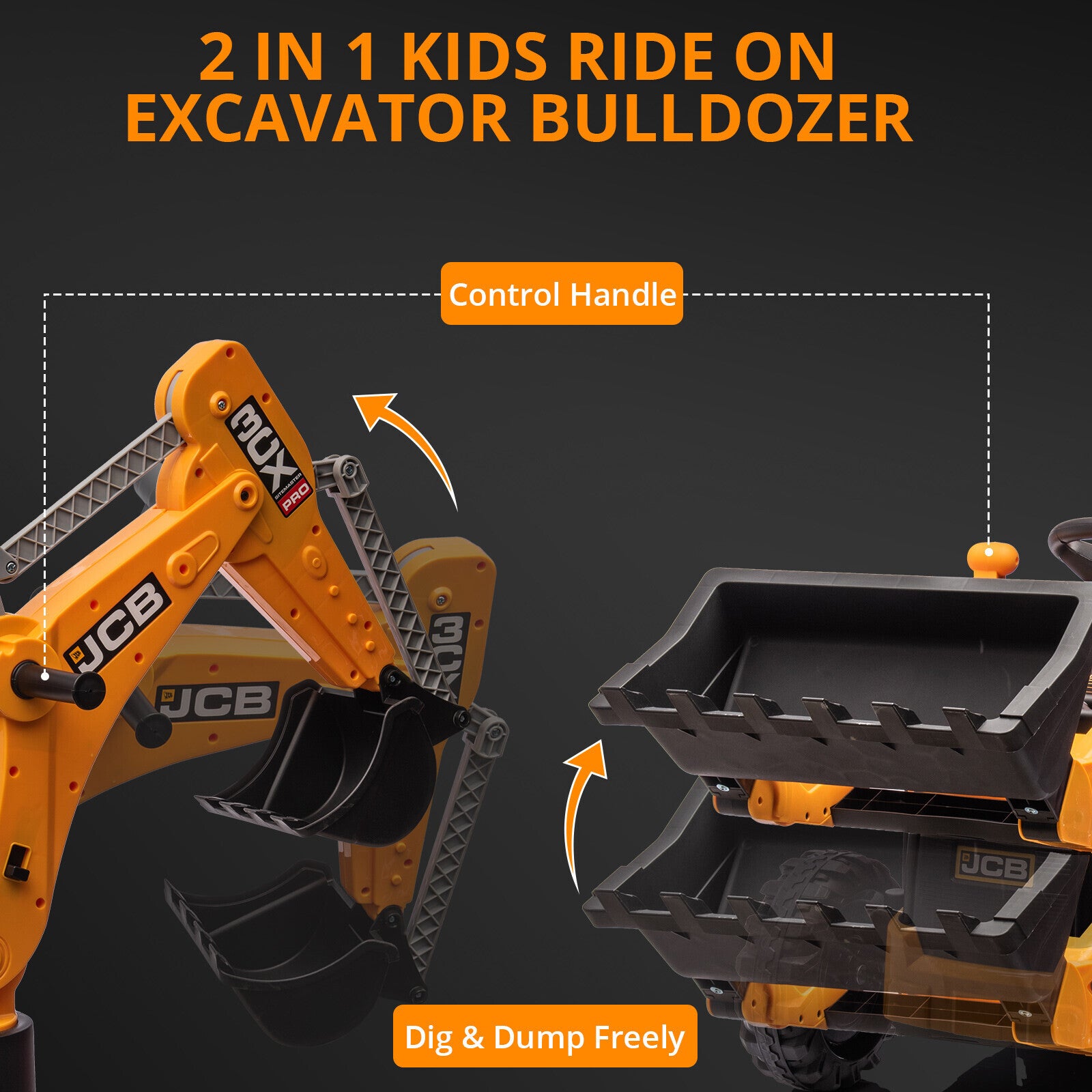 12V Ride-On Movable Excavator Toy Truck for Kids Ages 1-5 Trend Times 9