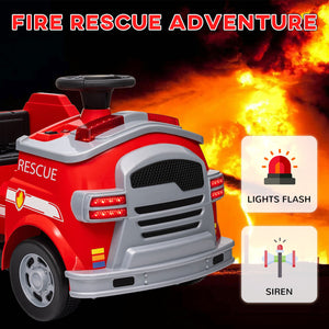 12V Ride On Fire Truck with Siren and Flashing Lights Trend Times 4