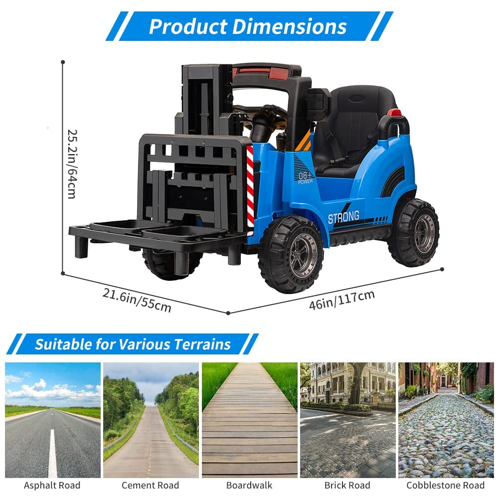 12V Electric Ride-On Forklift Construction Car with Remote Control Trend Times 6