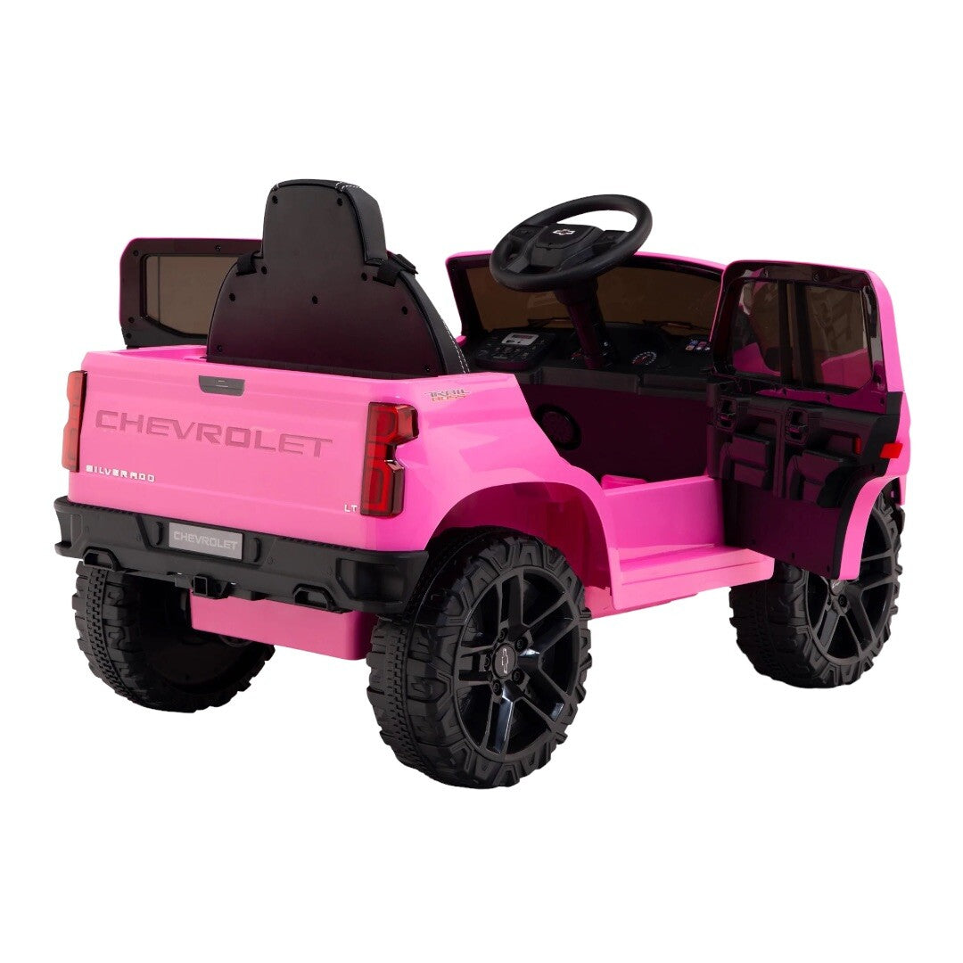 12V Pink Battery-Powered Ride-On Truck Licensed Chevrolet Silverado for Kids Trend Times 5
