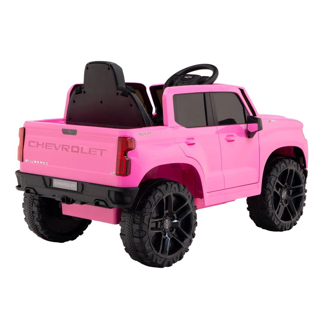 12V Pink Battery-Powered Ride-On Truck Licensed Chevrolet Silverado for Kids Trend Times 6