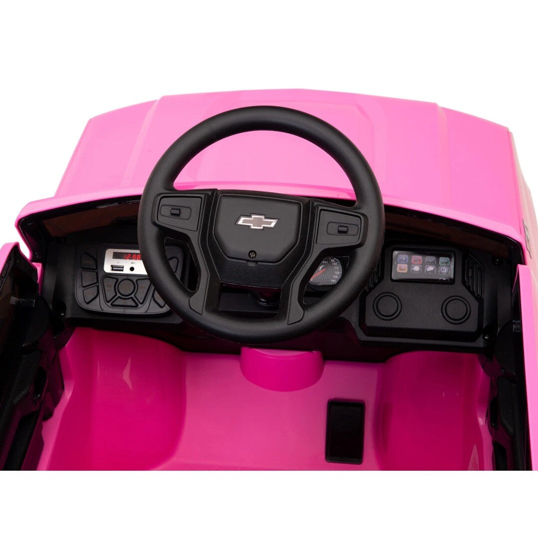 12V Pink Battery-Powered Ride-On Truck Licensed Chevrolet Silverado for Kids Trend Times 7