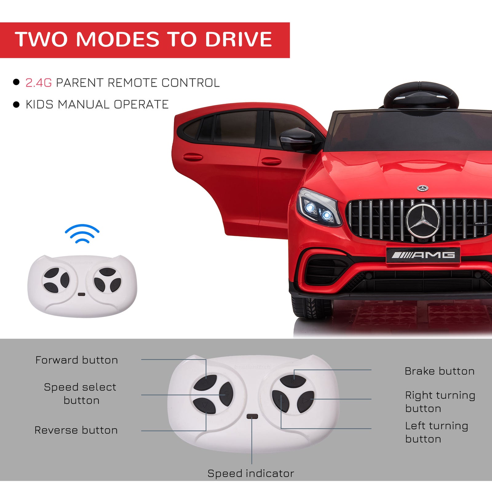 12V Electric Ride-On Car for Kids 3-5 Years with Remote Control and 2-Speed Settings Trend Times 4