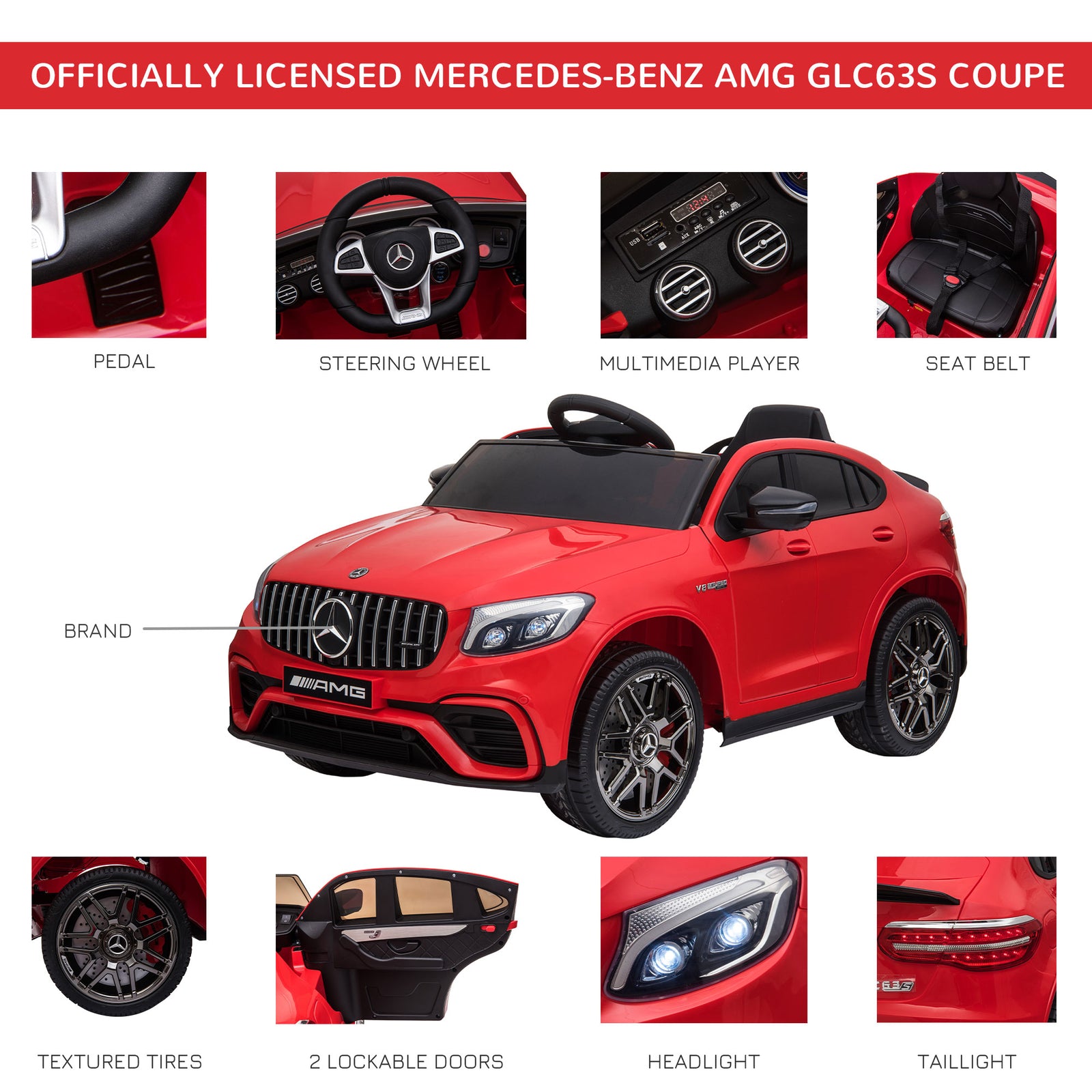 12V Electric Ride-On Car for Kids 3-5 Years with Remote Control and 2-Speed Settings Trend Times 5