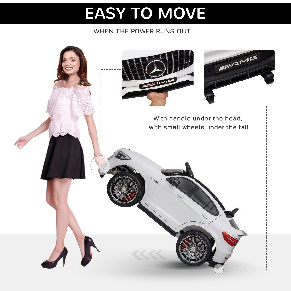 12V Ride-On Toy Car for Kids with Remote Control Mercedes AMG GLC63S Coupe Trend Times 4